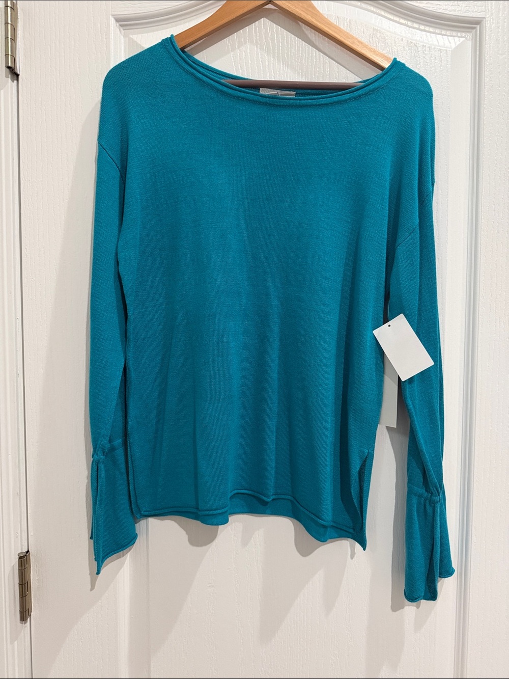 14th & Union Teal Long Sleeve Boatneck top NWT Sz S